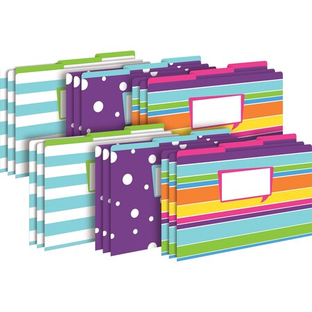 Barker Creek Happy Designer Legal-Size File Folders, Multi-Design Set, 18/Package 3907